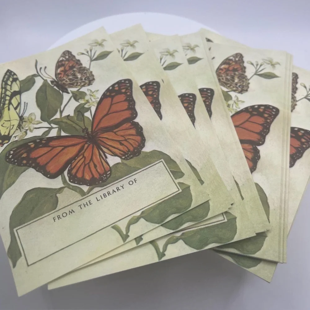 Vintage Antioch Bookplates RARE Sealed in Box Butterfly Design set of 50 USA
